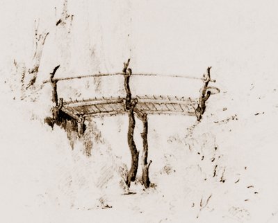 Ponte di legno, progetto di Persius per il parco Klein-Glienicke da Ludwig Persius
